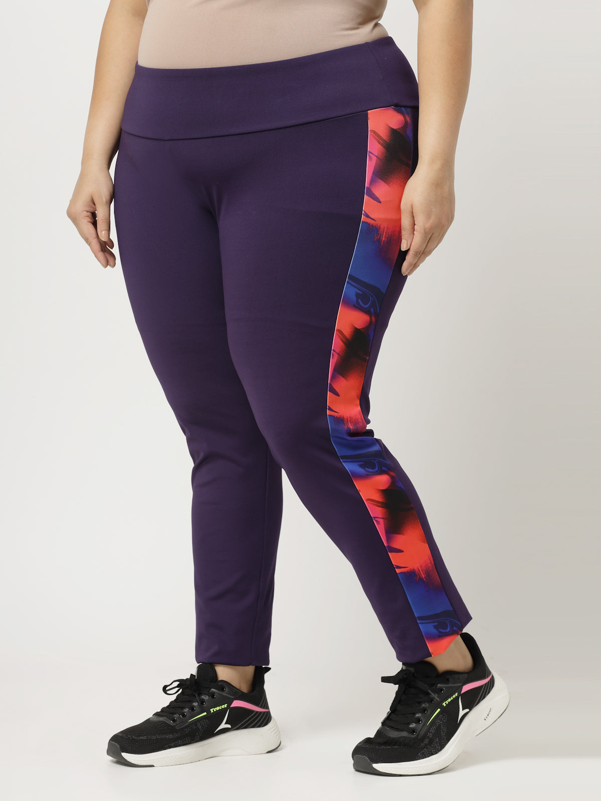 Plus Size Women Printed Ankle-Length Gym Tights - Main Image