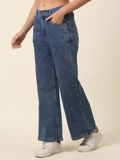 Women Blue Mid-Rise Stretchable Cotton Jeans