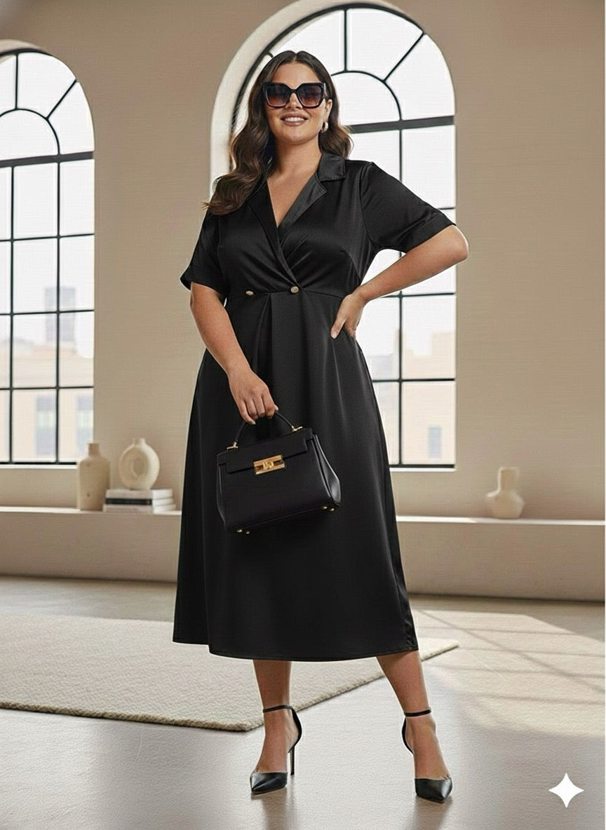 The 24/7 Black Dress: From Desk To Dinner In Style 4XL / Black / 100% Poly Spandex