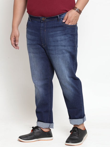 Men Blue Regular Fit Mid-Rise Clean Look Jeans