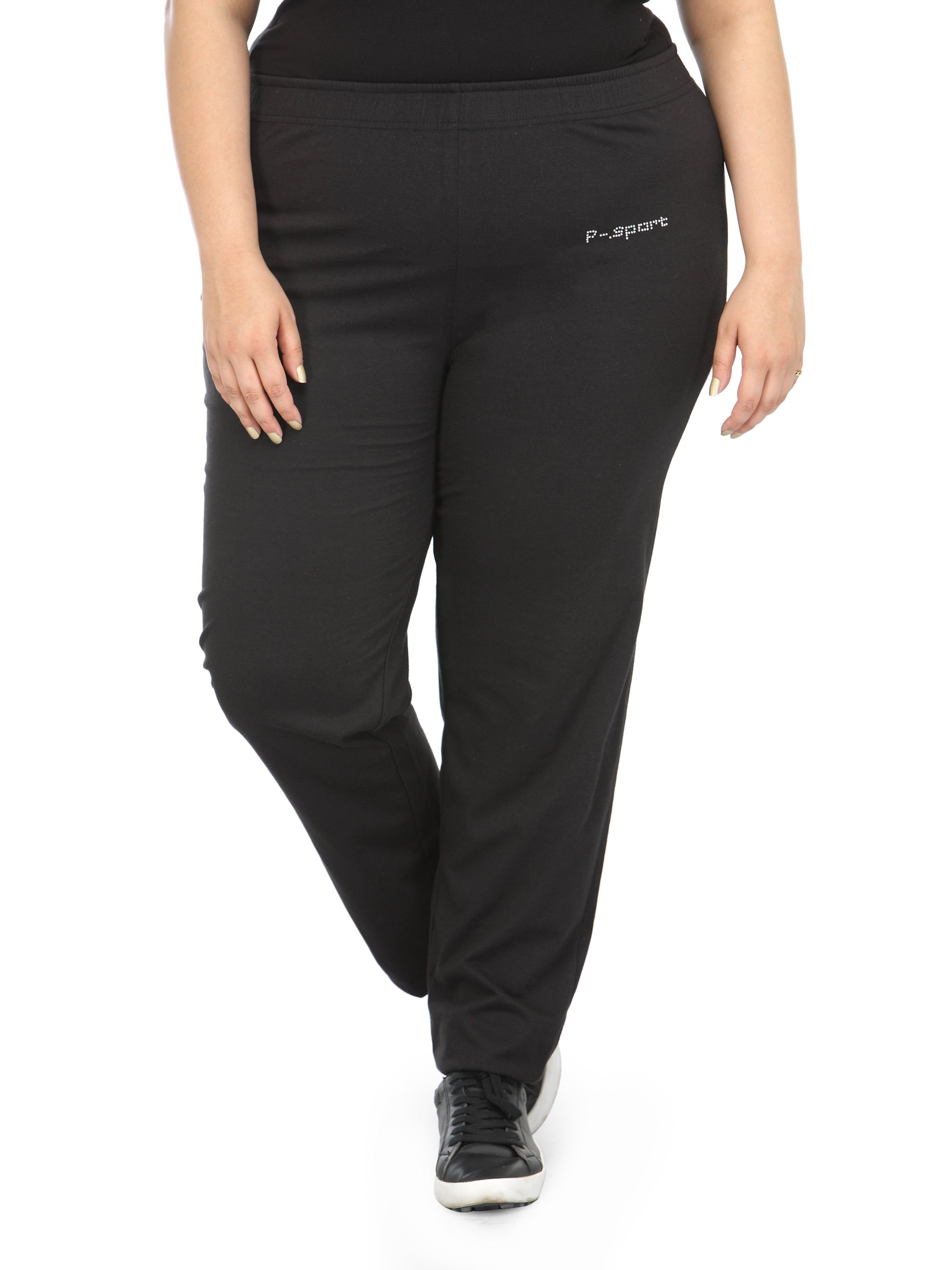 Plus Size Black Track Pants