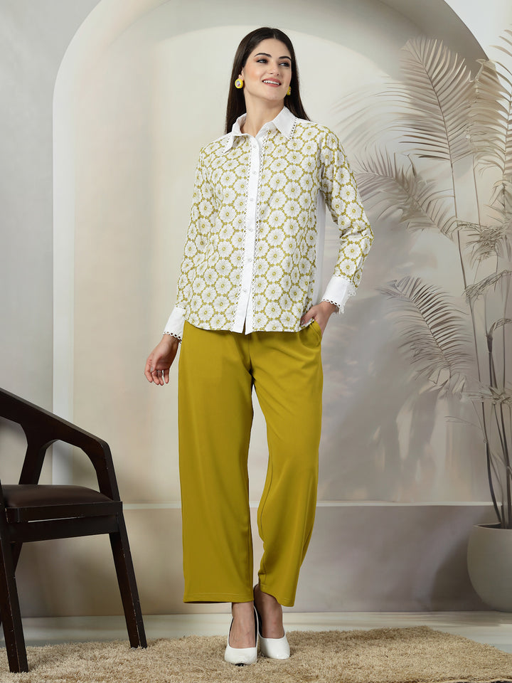 Pure Cotton Shirt With Trousers Co-Ords