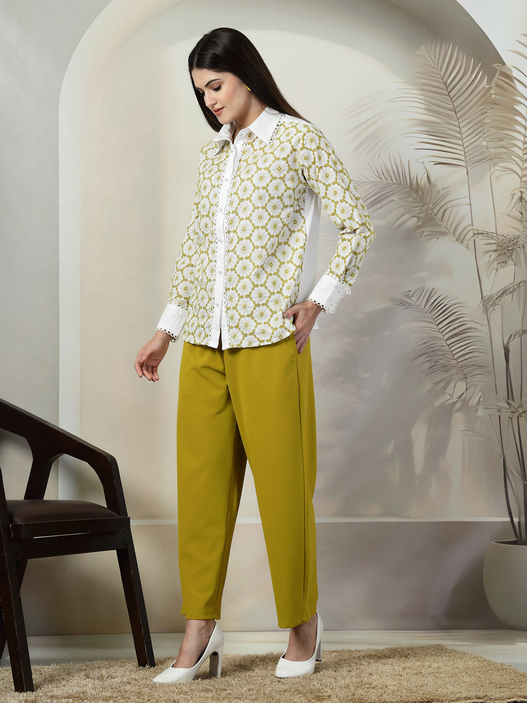 Pure Cotton Shirt With Trousers Co-Ords