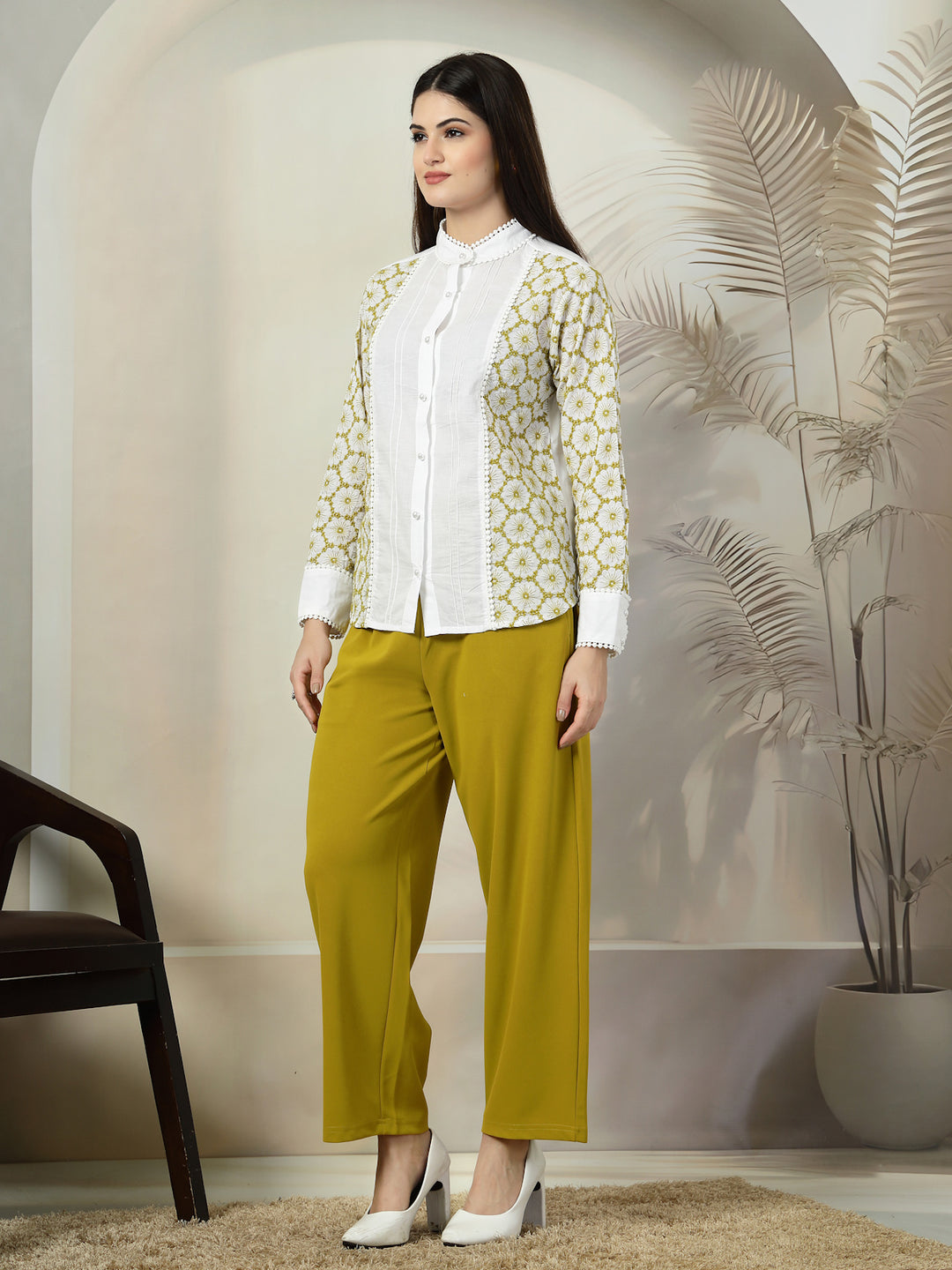 Printed Pure Cotton Top With Trouser Co-Ords