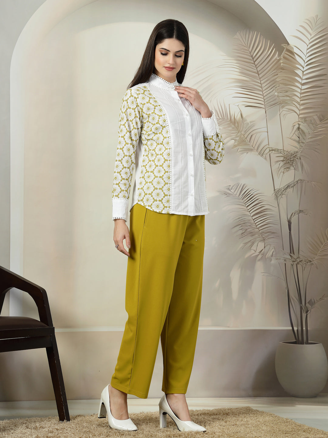 Printed Pure Cotton Top With Trouser Co-Ords