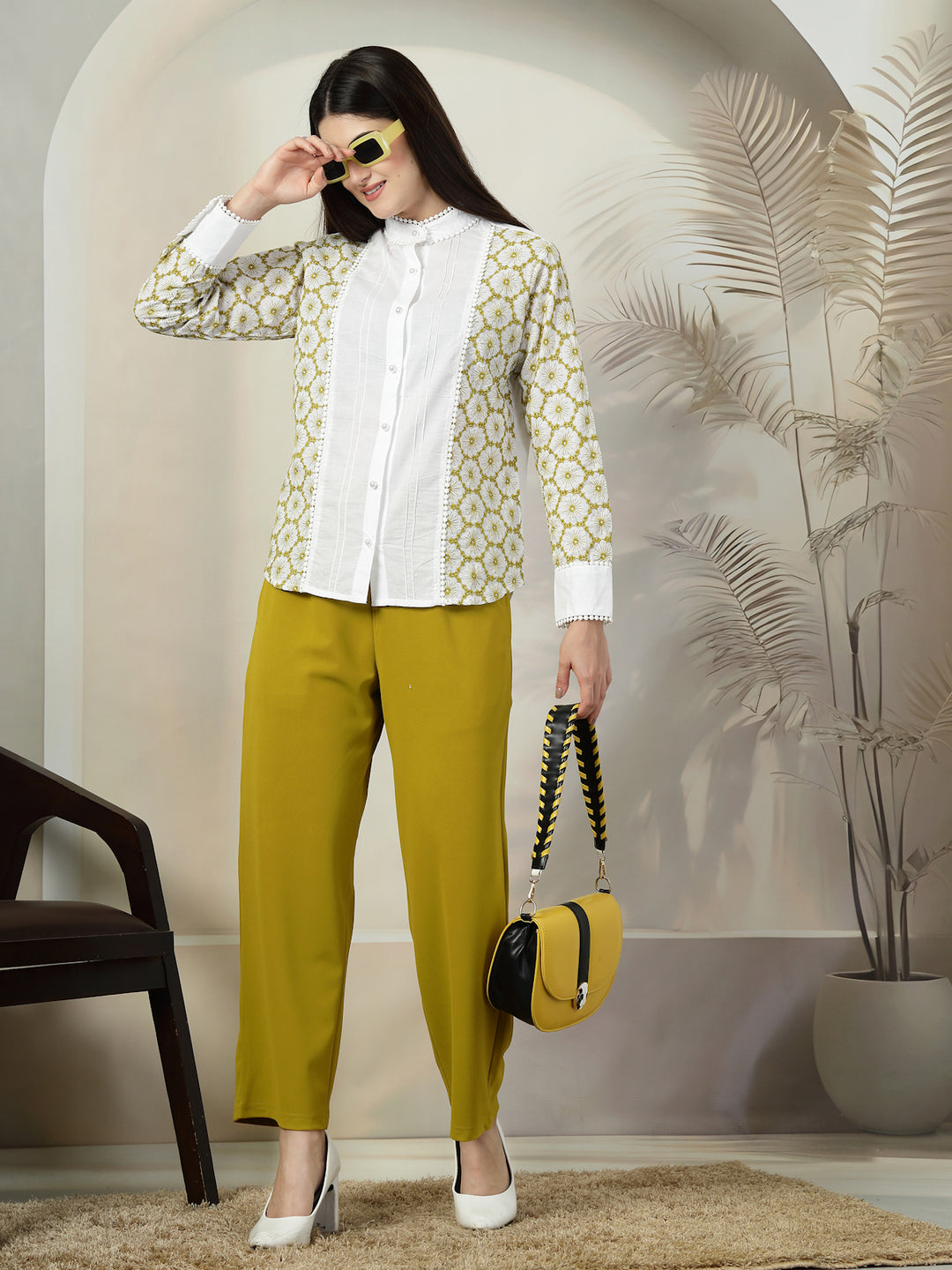 Printed Pure Cotton Top With Trouser Co-Ords