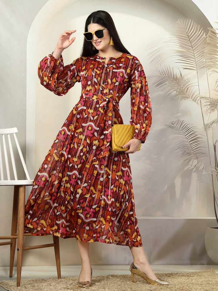 Women Floral Print Maxi Dress