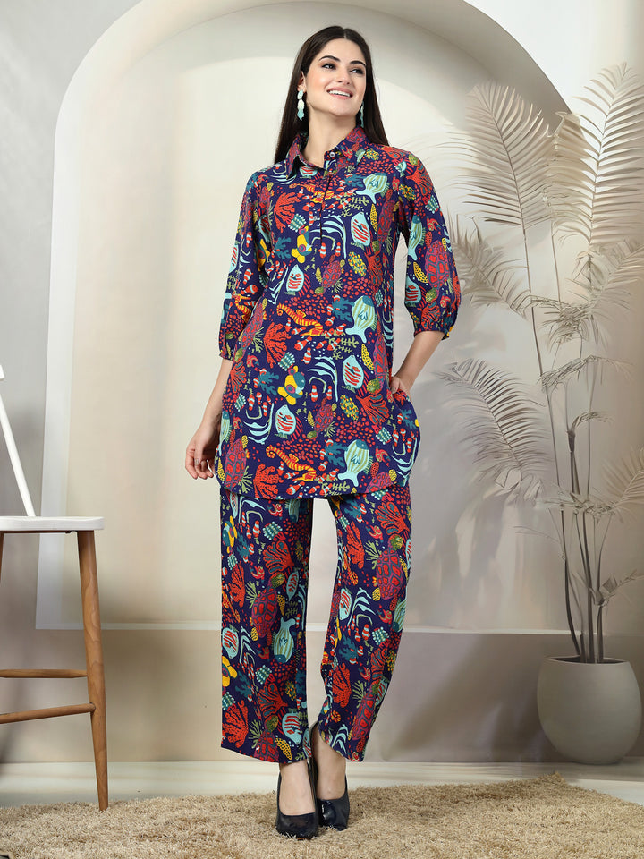 Printed Pure Cotton Tunic & Trouser Co-Ords