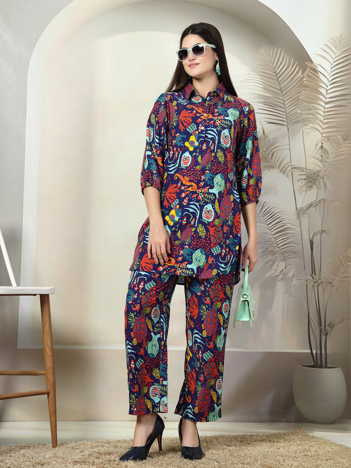 Printed Pure Cotton Tunic & Trouser Co-Ords