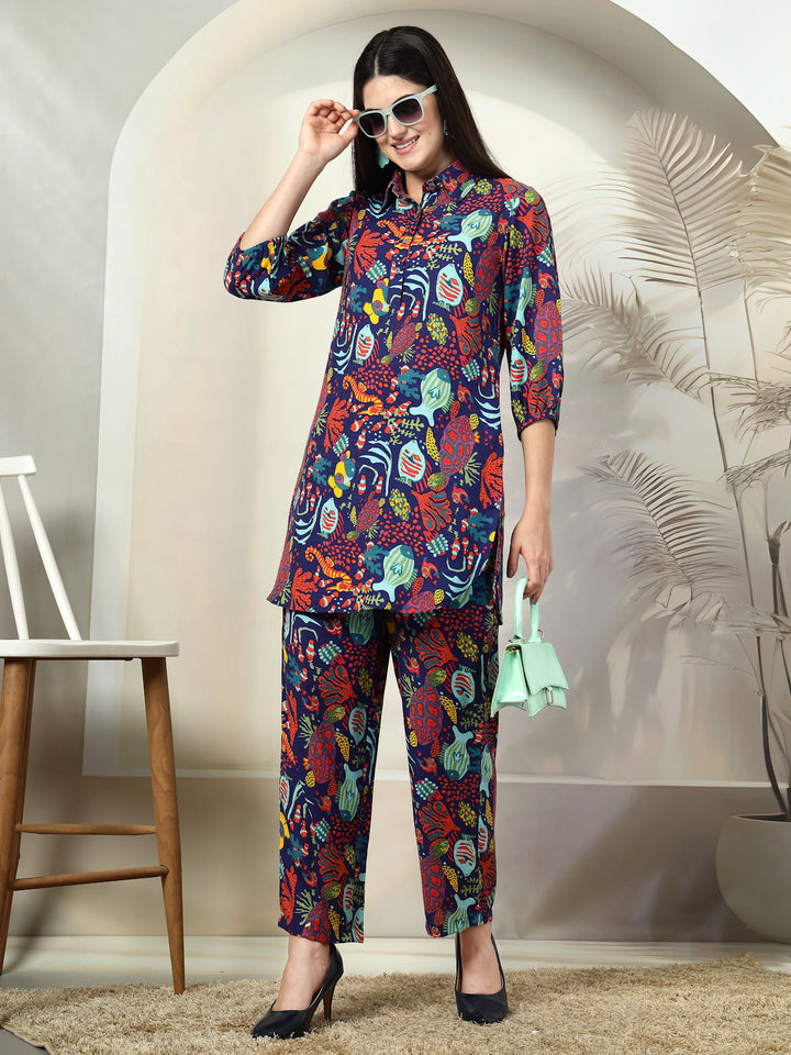 Printed Pure Cotton Tunic & Trouser Co-Ords