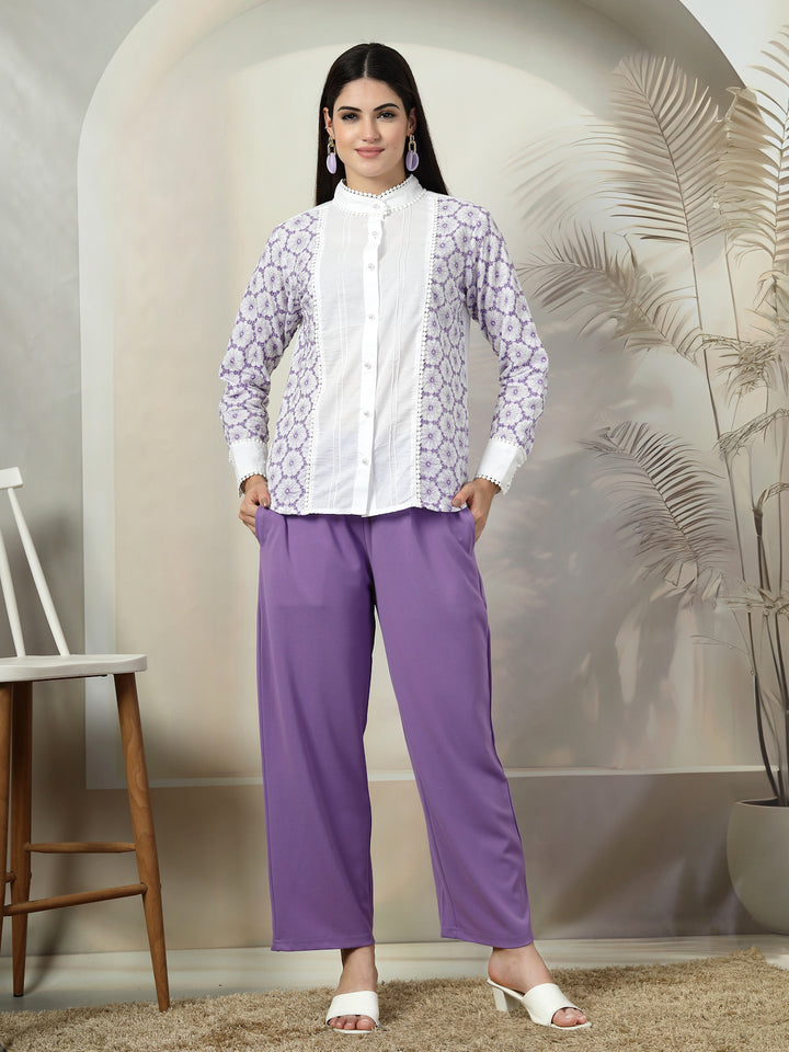 Embroidered Top With Trousers Co-Ords