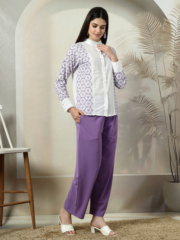 Embroidered Top With Trousers Co-Ords