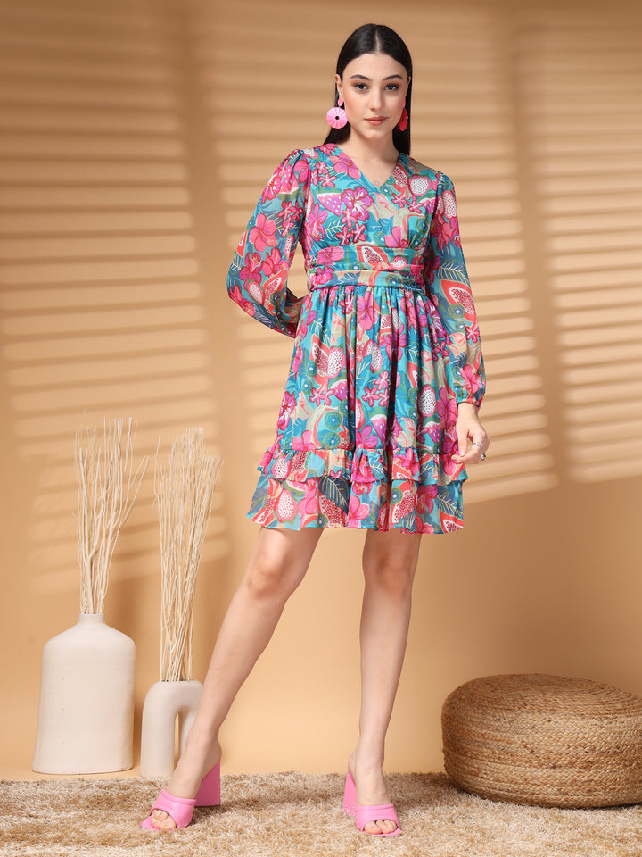 Floral Print A-Line Dress