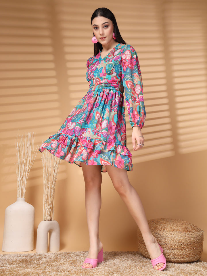 Floral Print A-Line Dress