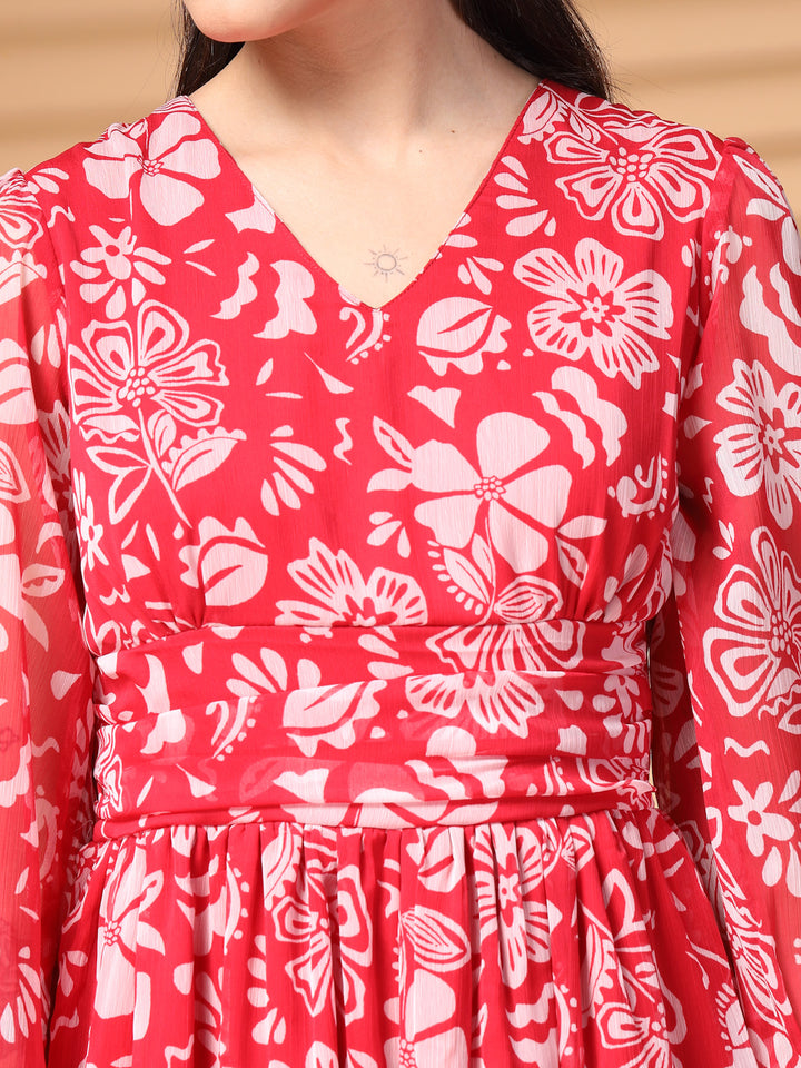 Floral Printed A-Line Dress