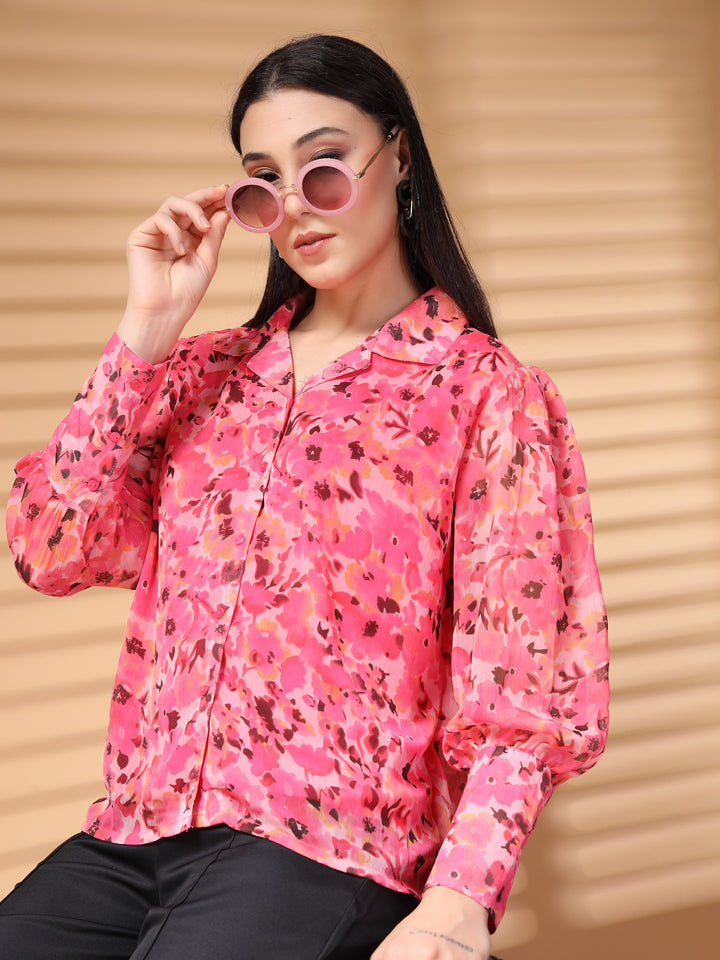 Women Standard Floral Opaque Printed Casual Shirt