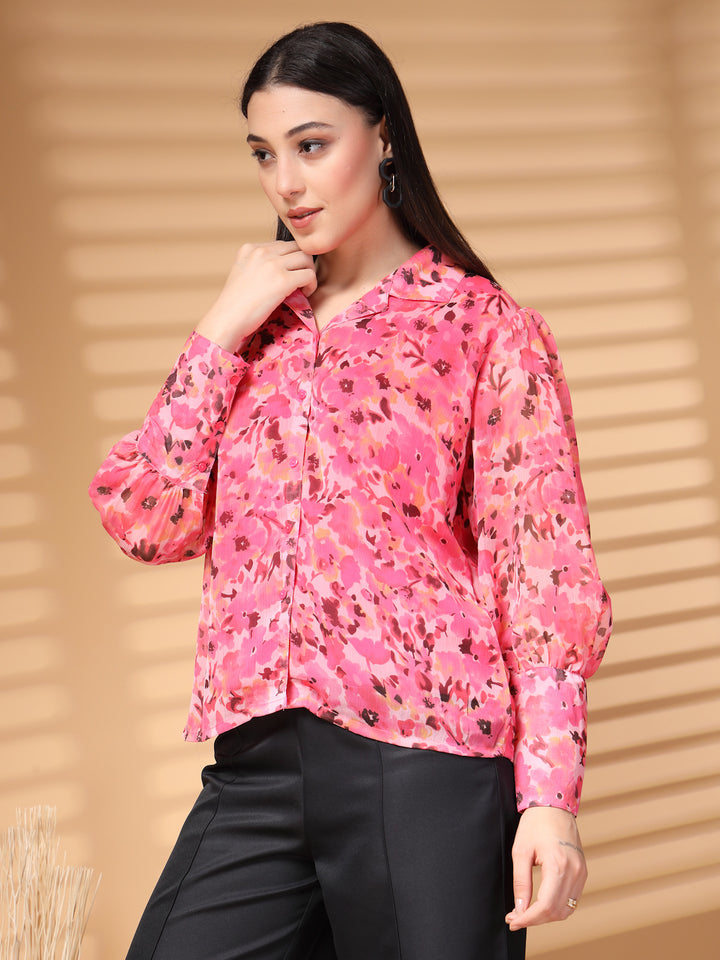 Women Standard Floral Opaque Printed Casual Shirt