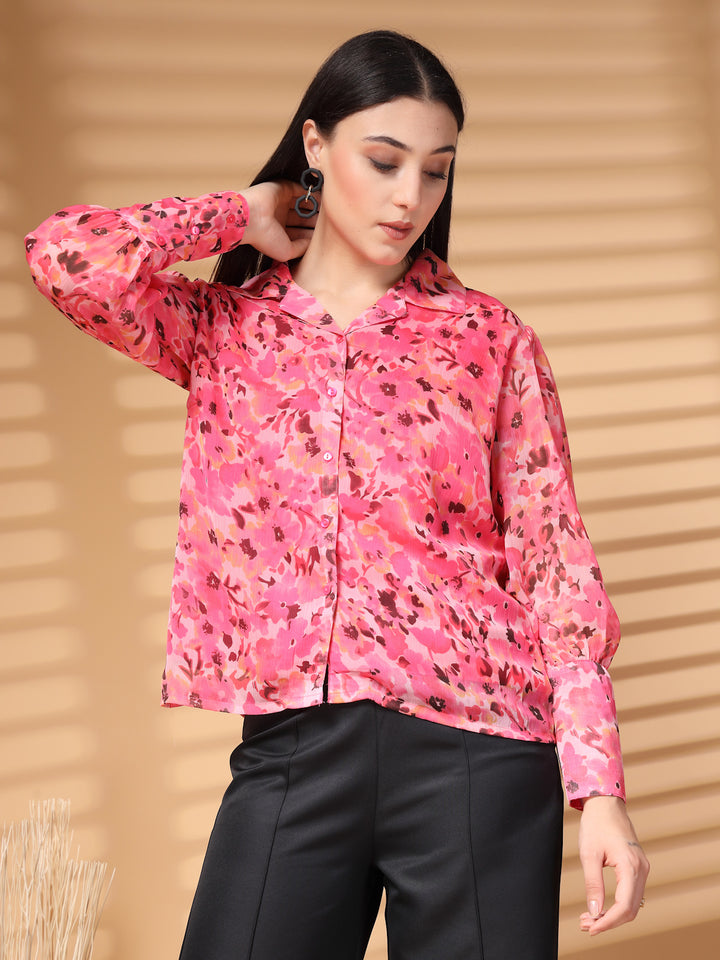 Women Standard Floral Opaque Printed Casual Shirt