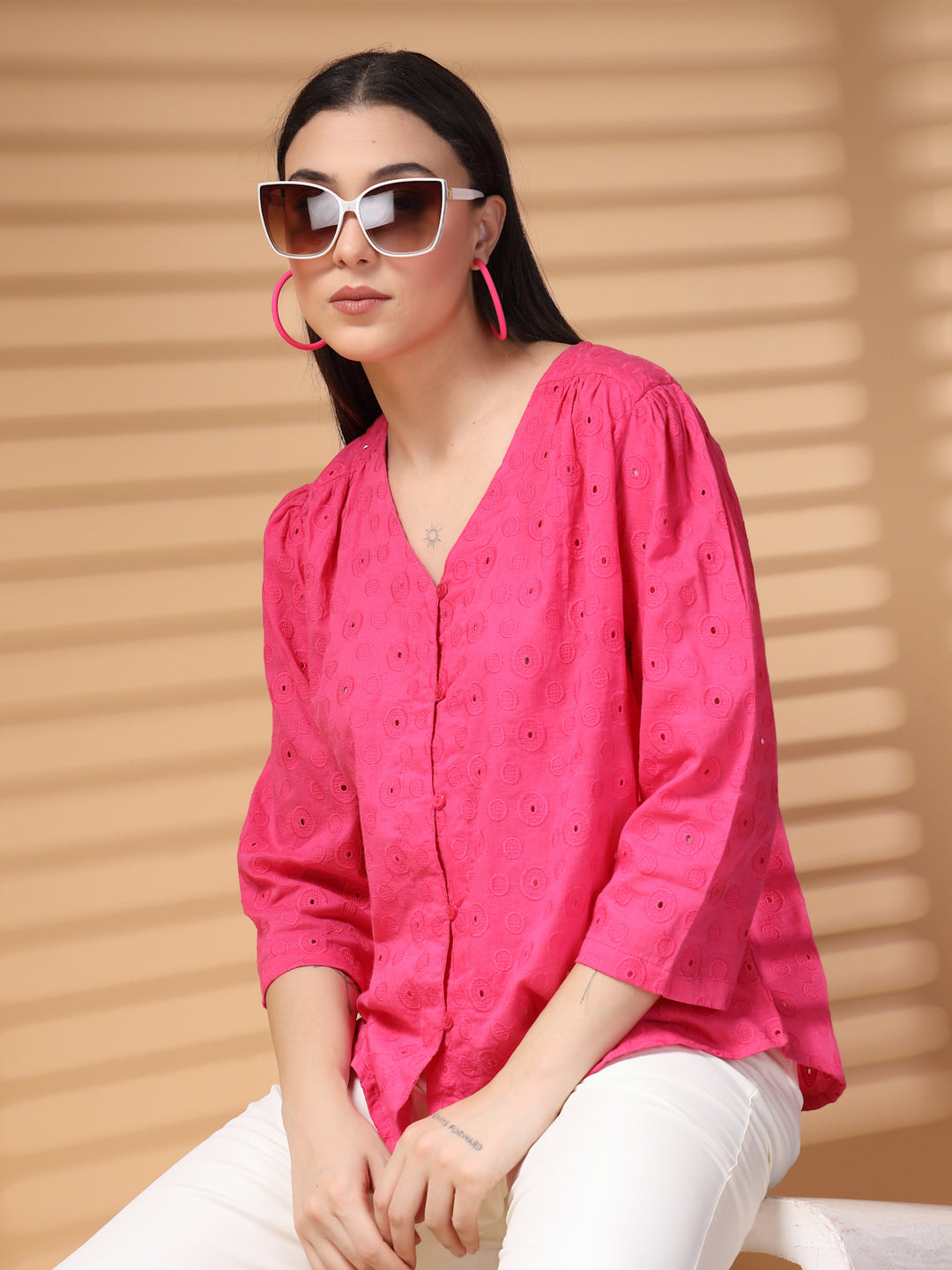 Pink regular top Solid