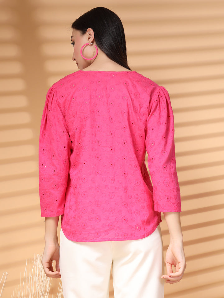 Pink regular top Solid