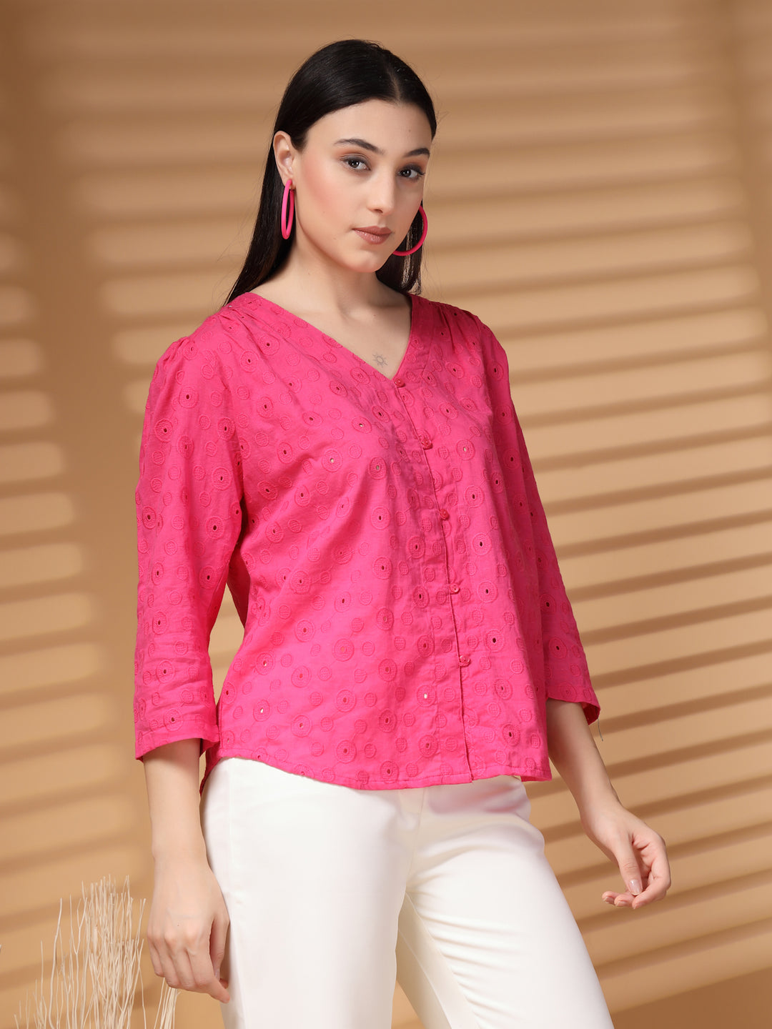 Pink regular top Solid