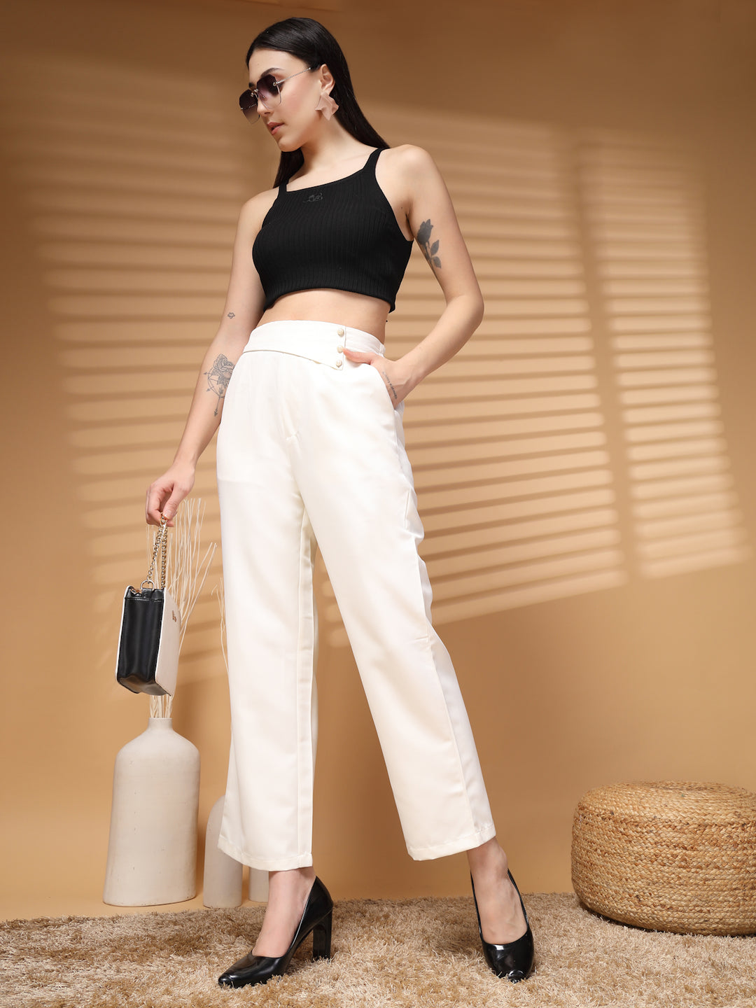 Women Loose Fit Regular Trousers