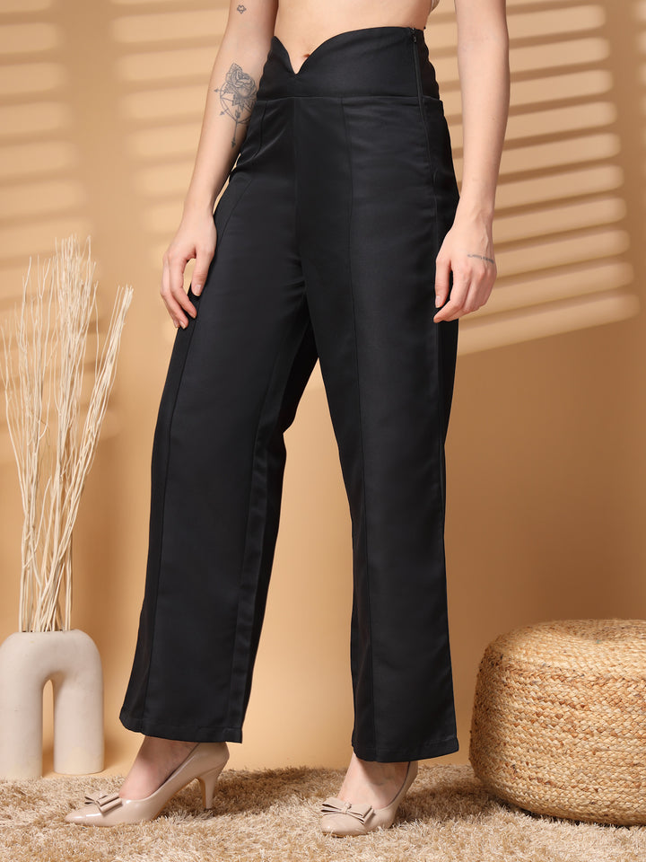 Women Loose Fit High-Rise Trousers