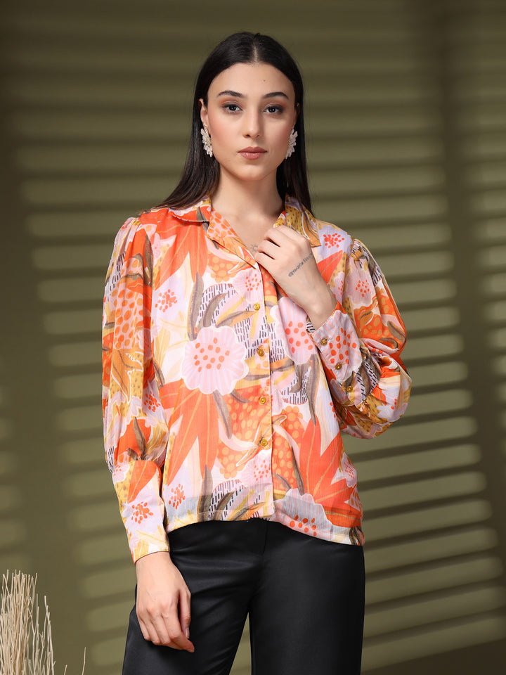 Women Standard Floral Opaque Printed Casual Shirt