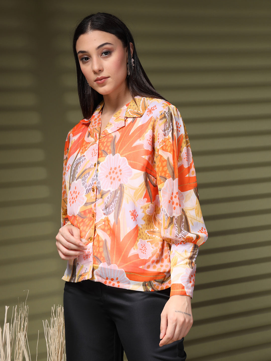 Women Standard Floral Opaque Printed Casual Shirt