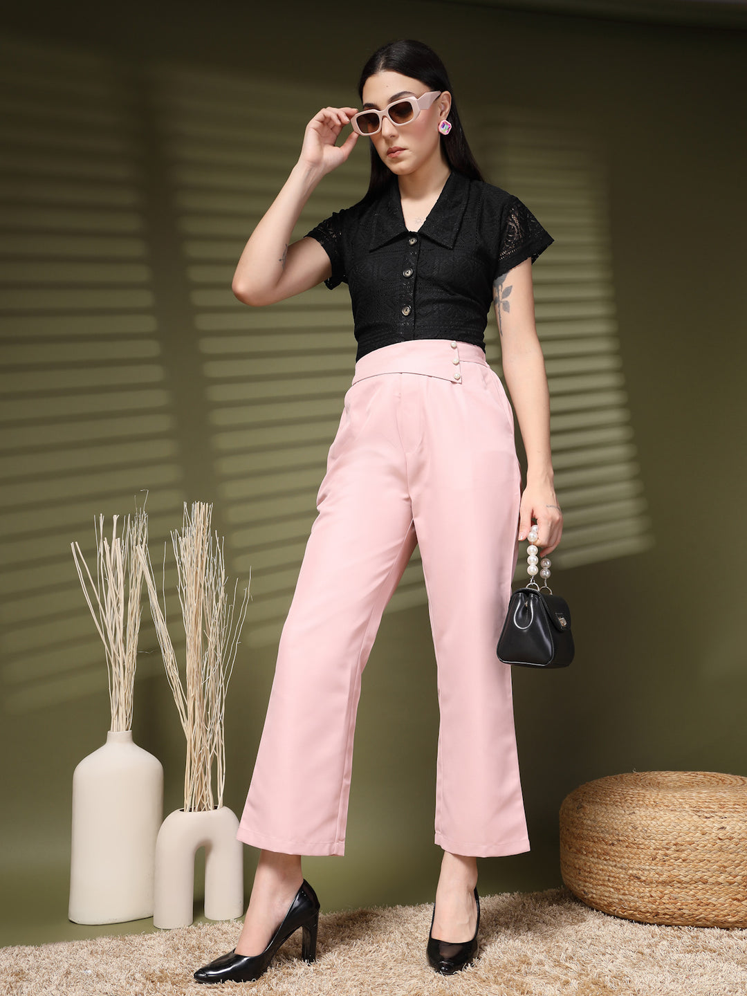 Women Solid Loose Fit Trousers