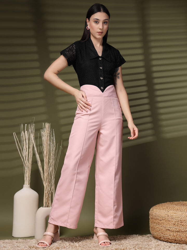 Women Loose Fit High-Rise Trousers