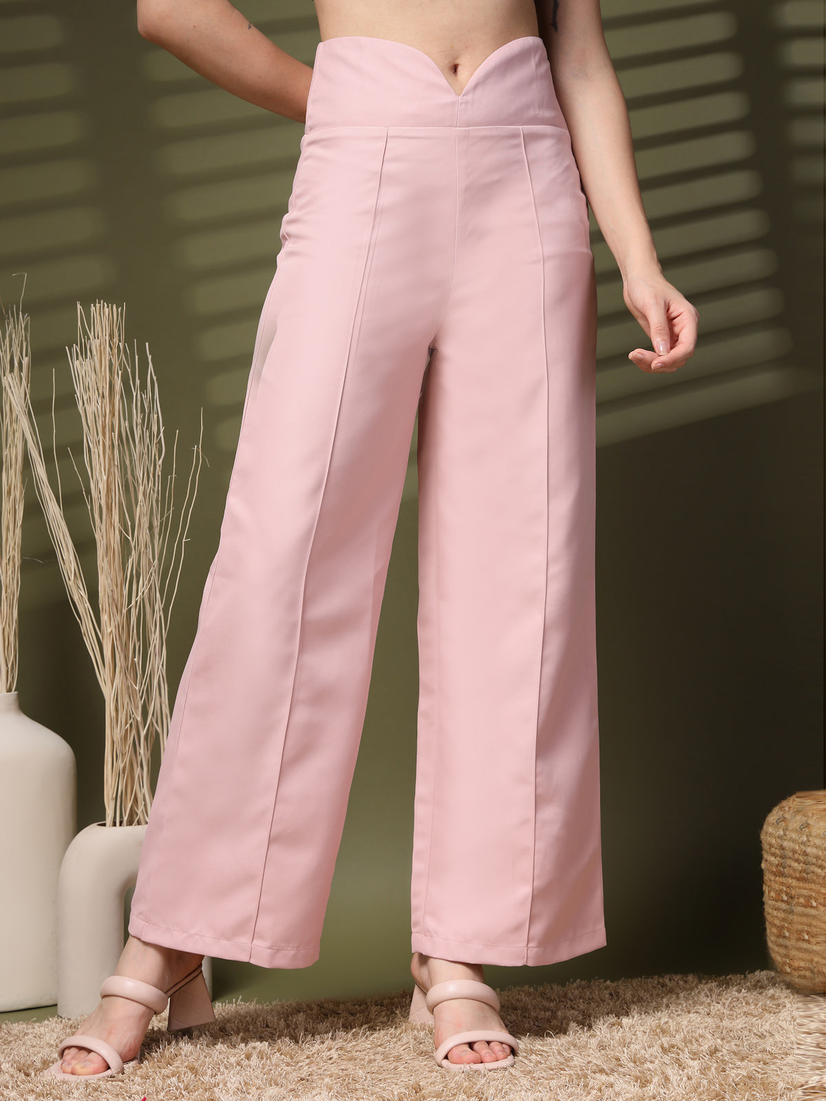 Women Loose Fit High-Rise Trousers