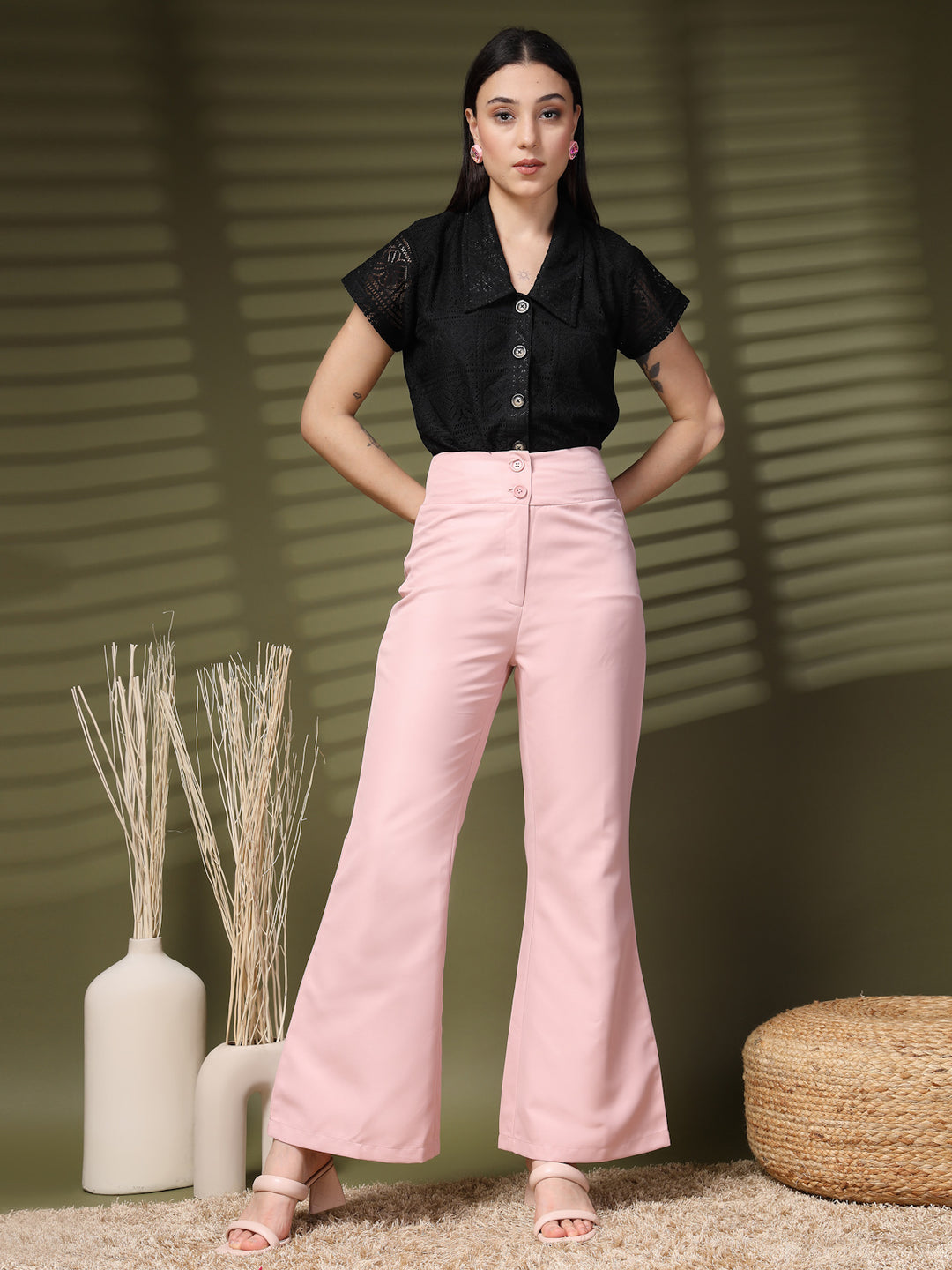 Women Slim Fit Bootcut Trousers