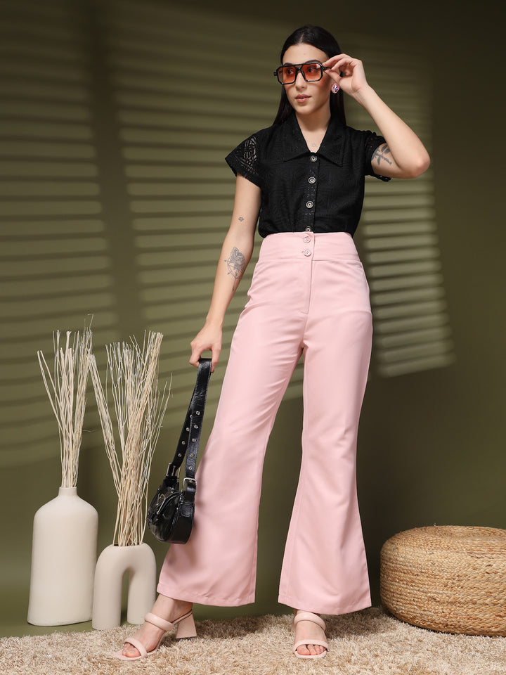 Women Slim Fit Bootcut Trousers