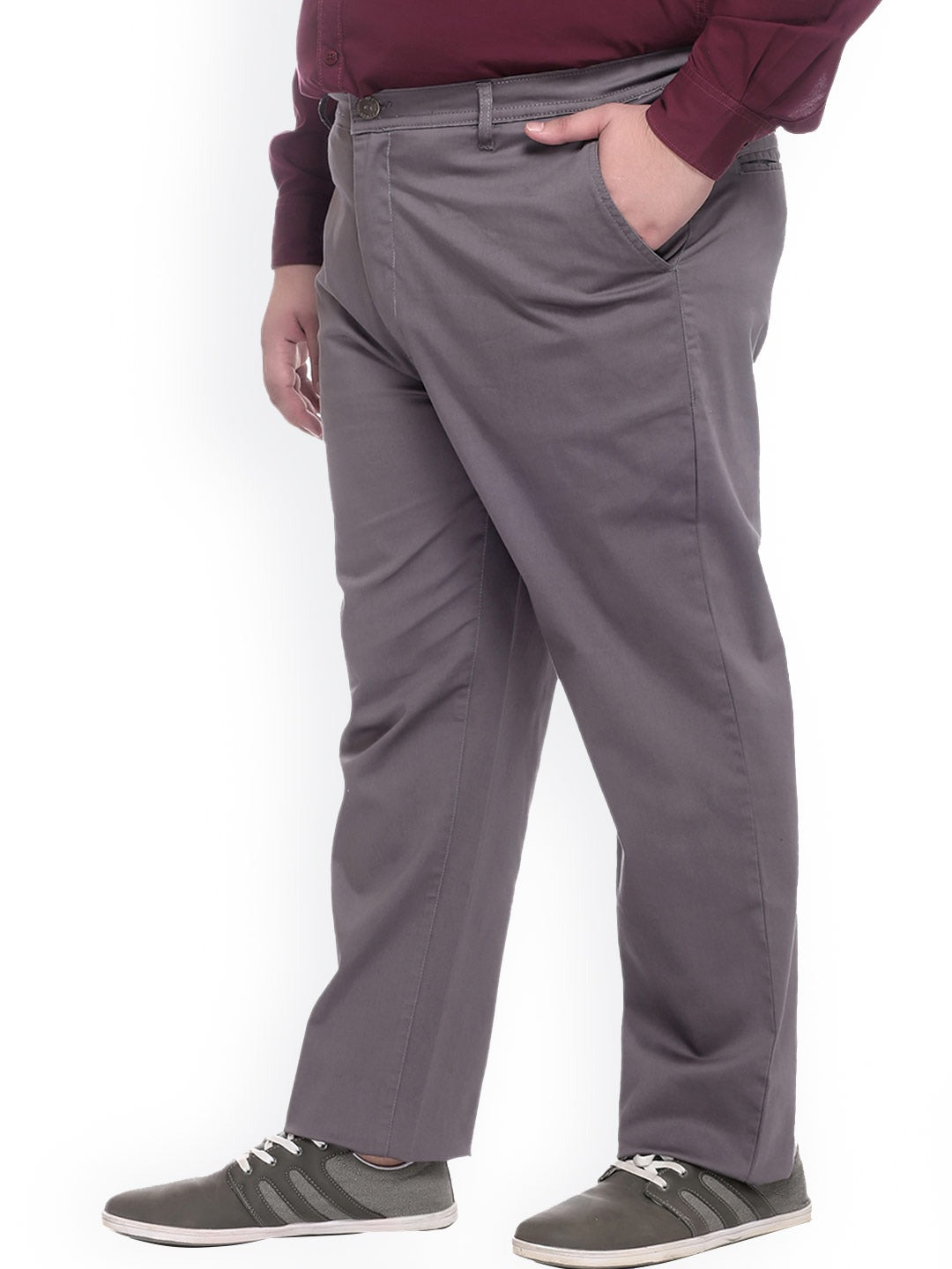 Grey Smart Fit Trousers