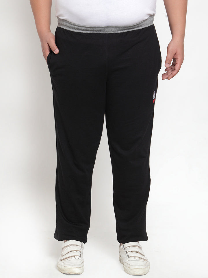 plusS   Black Solid Track Pants