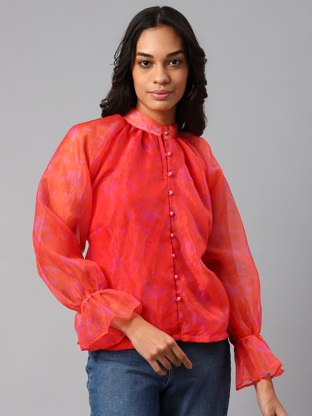 plusS Red Sweetheart Neck Top