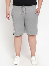 Men Grey Striped Regular Fit Regular Shorts