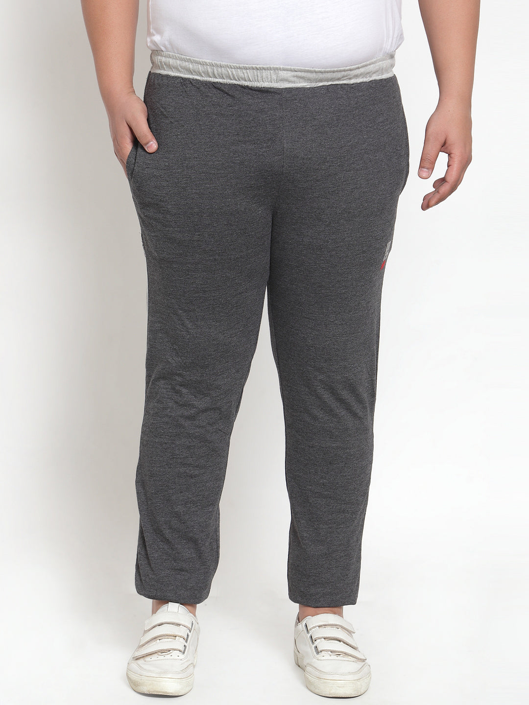 plusS   Charcoal Solid Track Pants