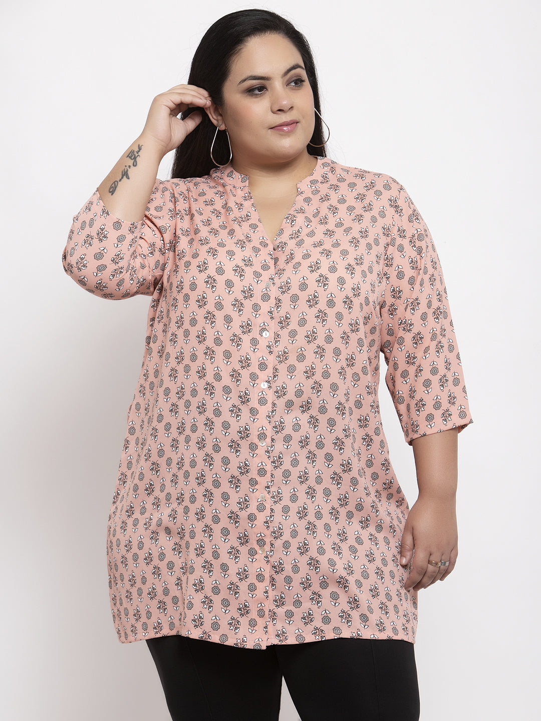 Women Pink Printed Tunic