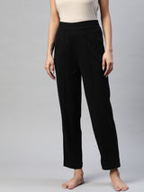 Women Black Solid Track Pants