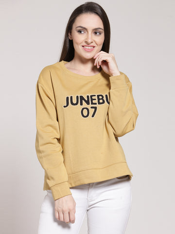 plusS Women Mustard Printed Sweatshirt