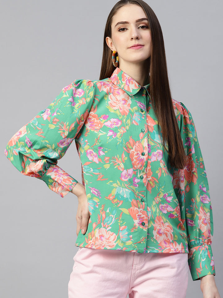 Women Floral Printed Casual Shirt