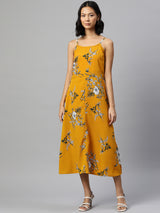 Floral Print A-Line Midi Dress