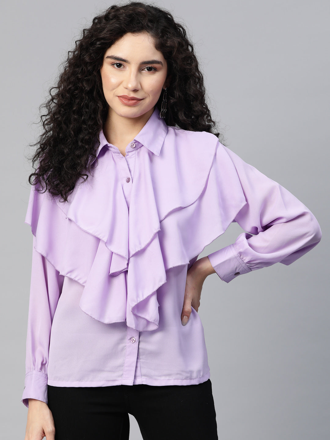 plusS Layered Shirt Style Top