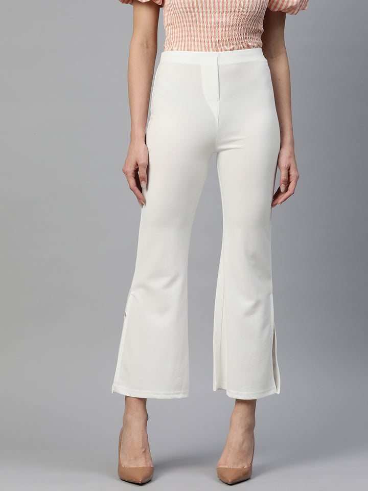 Flared High-Rise Trousers