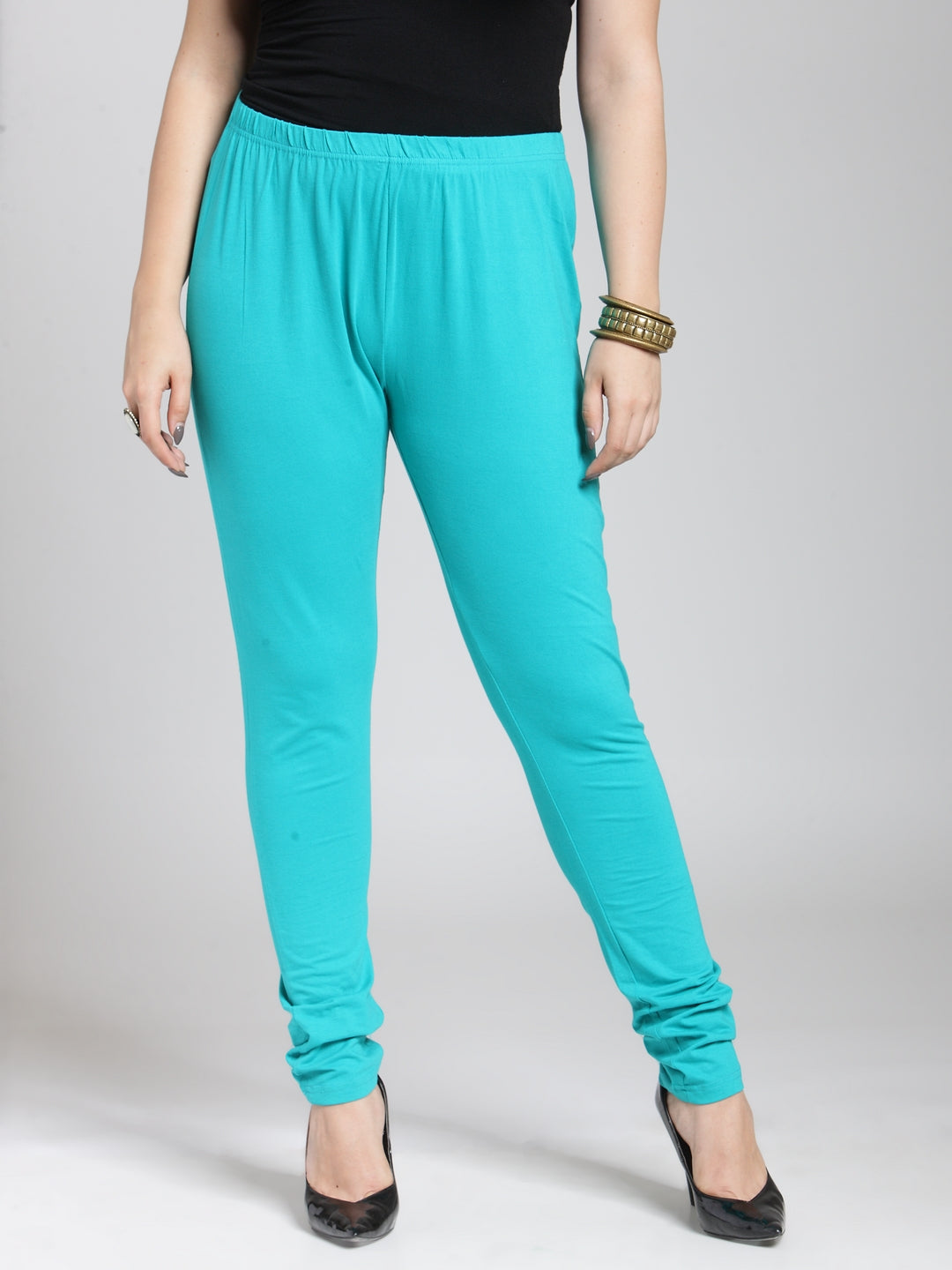 plusS Turquoise Blue Churidar Leggings