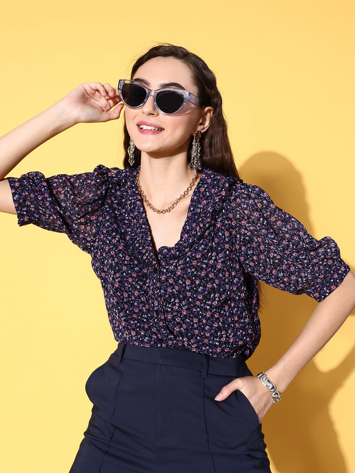 Women Floral Printed Casual Shirt