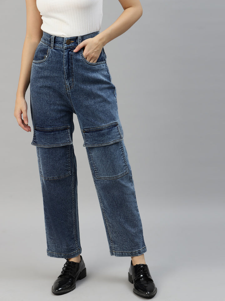 Women Blue High-Rise Light Fade Stretchable Jeans