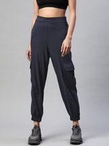 Women Navy Blue Solid Joggers